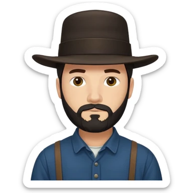 Amish man with chinstrap sticker