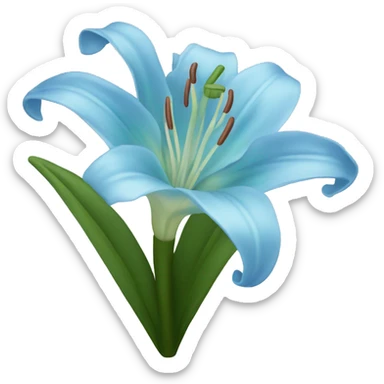 Light blue lily sticker