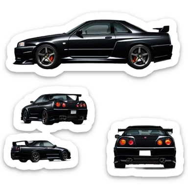 Nissan gtr skyline r34 BLACK FROM THE SIDE sticker