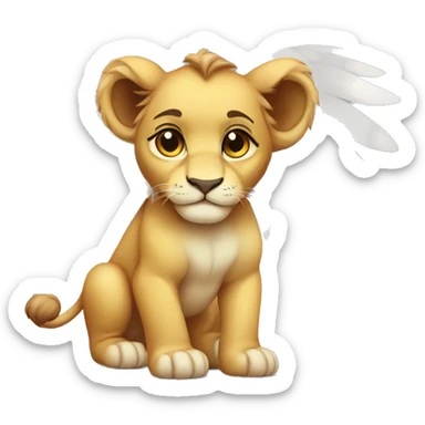 Baby lion wirh wings sticker