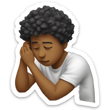 Stressed sad student while studying for an exam sticker