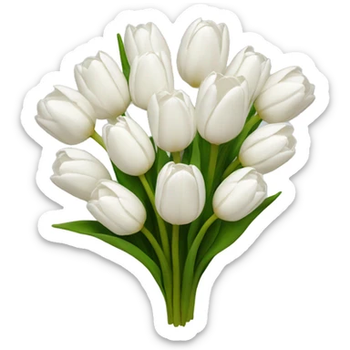 white tulip bouquet sticker