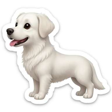 white dog looks contentedly to the left sticker