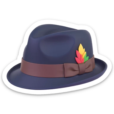 trilby hat from the front with slight shadow under brim sticker