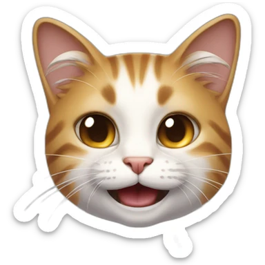 A cat is showing hear tooth.  Her tooth are withe and shining and the vat mood is very pokerface  sticker