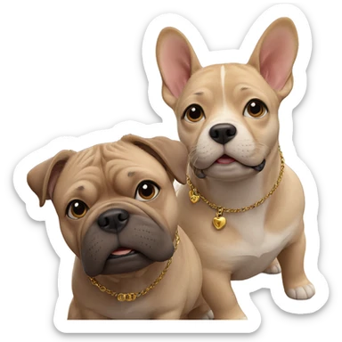 realistic dog with necklace indoors sticker