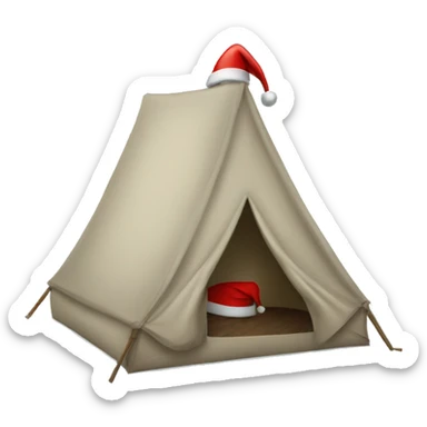 tent wearing a santa hat sticker