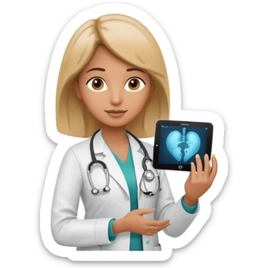 female doctor performing a fetal ultrasound sticker