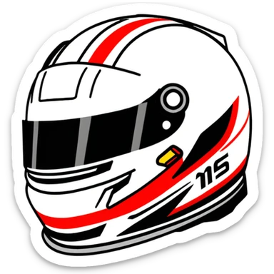 Kevin Magnussen, Danish F1 driver, with racing helmet, Haas team colors white and red sticker