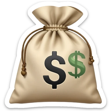 money bag with DEPOSIT written on it, bank deposit bag, dollar sign, canvas bag sticker