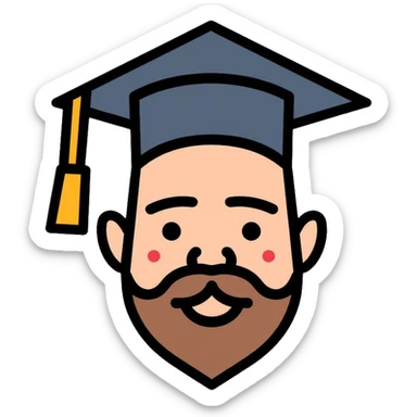 Teacher with graduation cap and pointer stick sticker