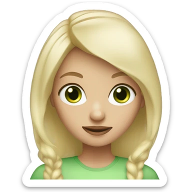Girl with light blonde hair and green eyes  sticker