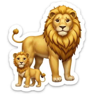 lion family, Father, full body. sticker