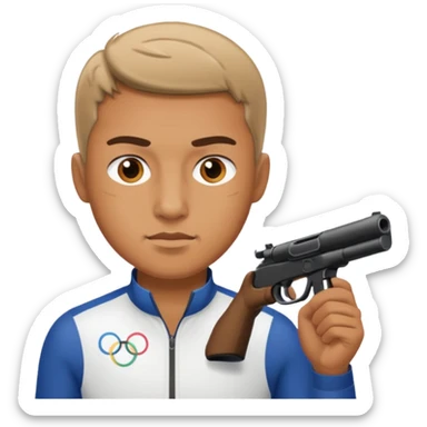 a guy shooting in Olympic  sticker