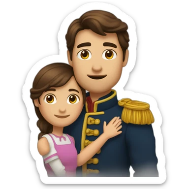 Mec châtain avec une fille brune qui se tiennent la main sticker