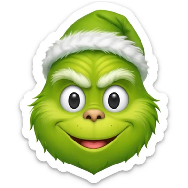Un emoji de el Grinch diciendo ho ho ho sonriendo sticker