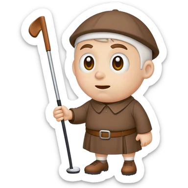 Friar playing golf  sticker