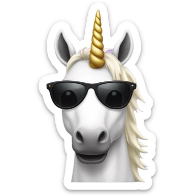 Unicorn with black sunglasses emoji sticker