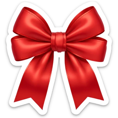 red bow with the "S" logo in the center sticker