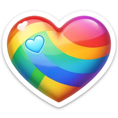 Heart with unique all colors in one heart sticker