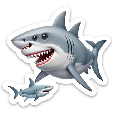 shark with shoes on  sticker