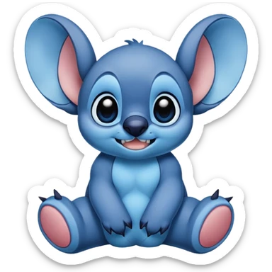 Stitch from Lilo and Stitch, blue alien with big ears sticker
