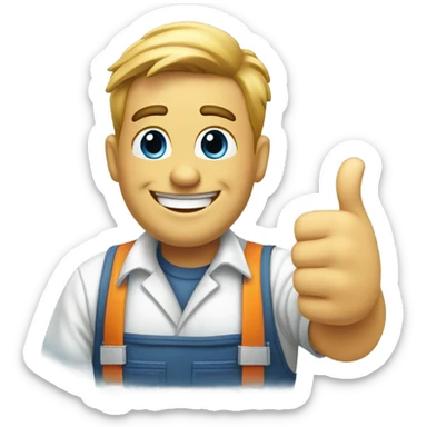 hvac technician,-smile,-thumbs-up sticker