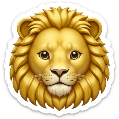 Fais un emoji de pièce d'or avec l'inscription F dessus et un lion très détaillé sticker