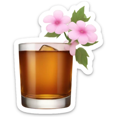 Whisky with pale pink flower sticker