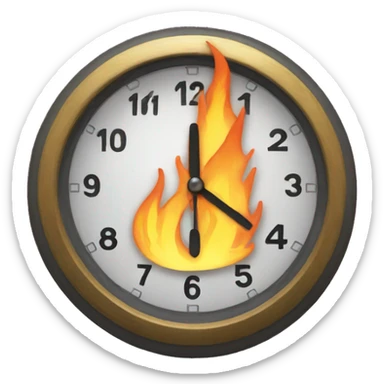clock fire sticker