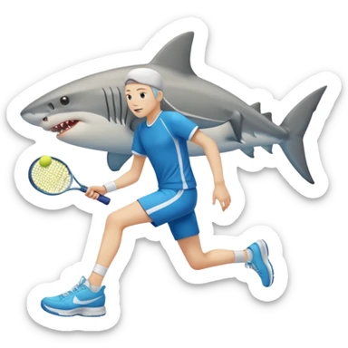 Tiburon con tenis con piernas sticker