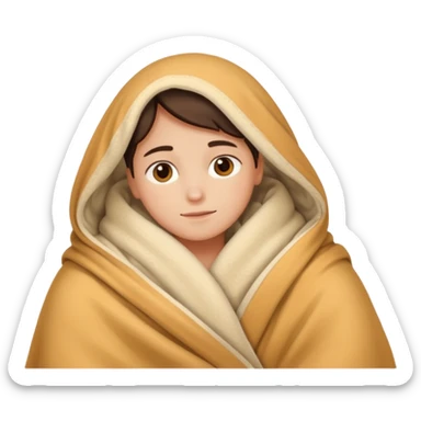 comfort, snuggled in a blanket sticker
