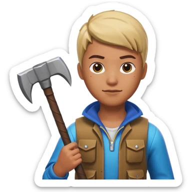 Fortnite skin holding pickaxe  sticker