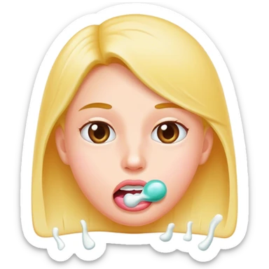 Face with chewing gum  sticker