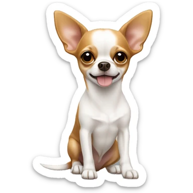 Dog chihuahua white and ginger sticker