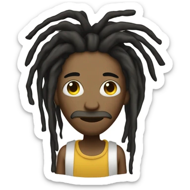 dreadhead with dreads infront of face sticker