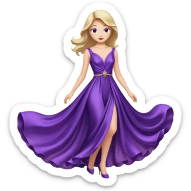fancy purple dress sticker