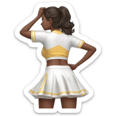 Back view Full body curvy beauty cheerleader short skirt skirt dancing kankan sticker