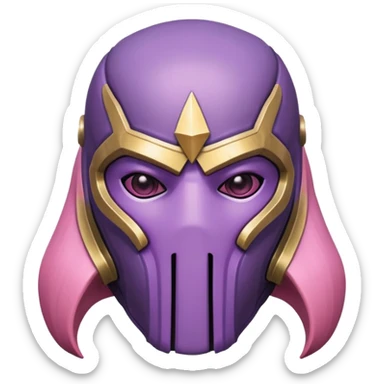 Thanos wearing pink Squid Game guard mask with triangle symbol sticker