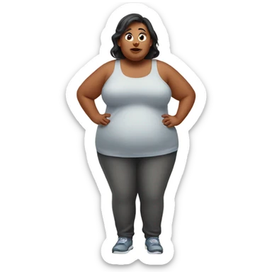 Obese woman  sticker