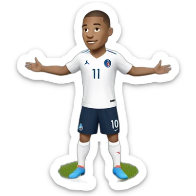 Kylian Mbappé avec des nattes sticker