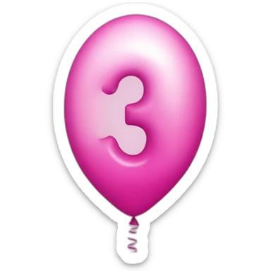 balloon-shaped-like-number-3-pink sticker