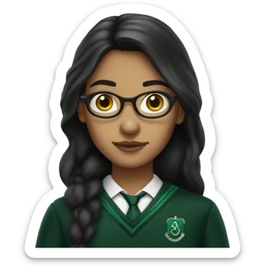 brunette slytherin student sticker