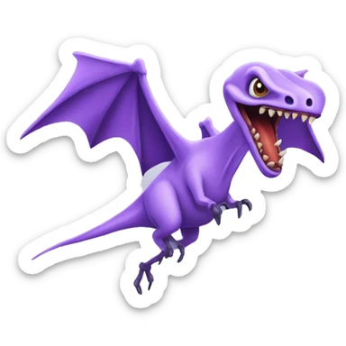 lavender evil vampiric pterodactyl flying sticker