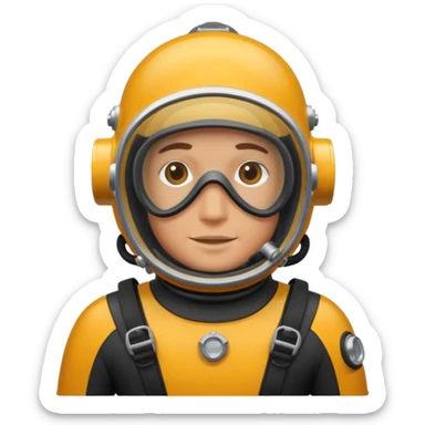 Buceador comercial trabajando sticker