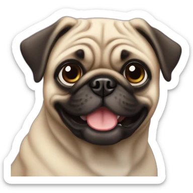 Cute pug sticker