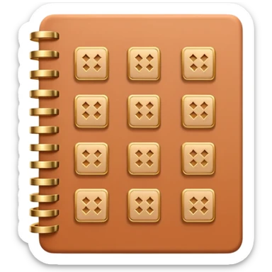 modern elegant planner with checkmarks emoji, 3D style, light terracotta, beige or pink and gold, clean design sticker