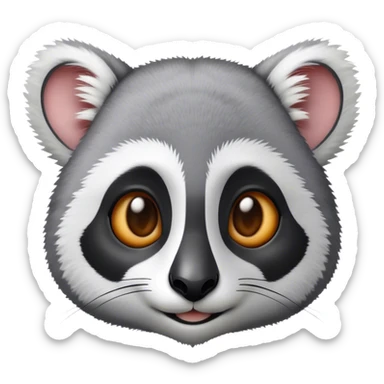 Lemur emoji in iPhone style sticker