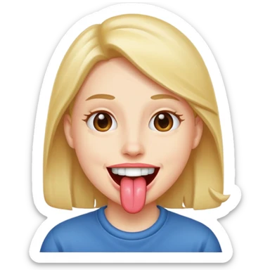 Doing the tongue out trend sticker