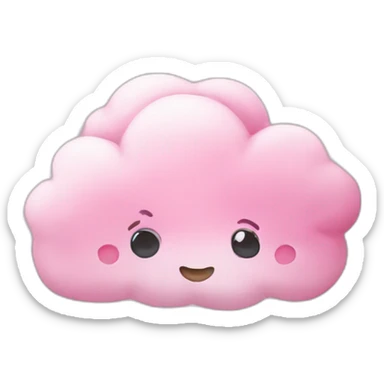 Pink cloud cosy sticker